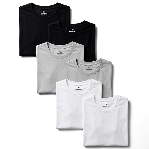 Kit 6 Camisetas Algodão Dia Dia Sandrini Básica Conforto Kit 6 Camisetas Algodão Dia Dia Sandrini Básica Conforto
