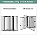 Costzon Baby Safety Gate, 115 Inch Length 5 Panel Adjustable Wide Fireplace Fence, BBQ Metal Fire Gate, Pet Isolation Fence with Walk-Through Door, Freestanding Hearth Gate (Black, Medium)