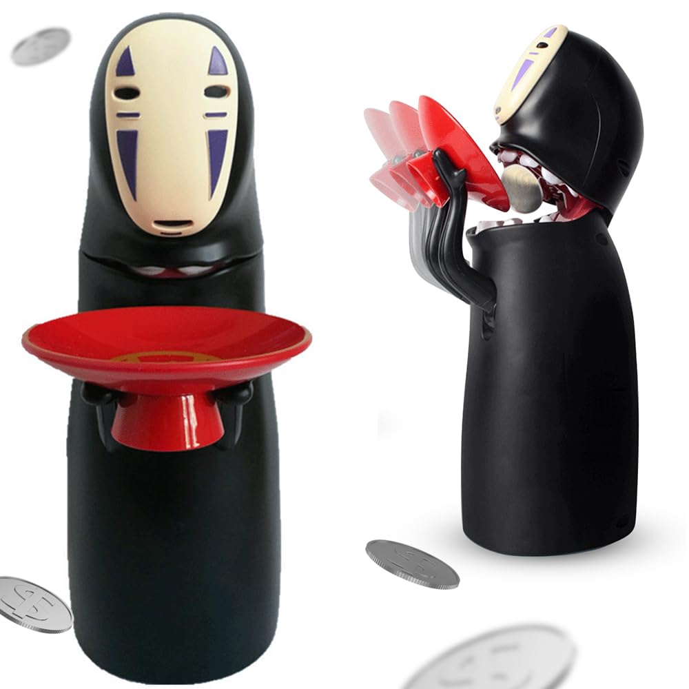 RNPKZ Piggy Bank, Cartoon Faceless Male Money Saving Box with Sound Effects, Automatic Coin Swallowing Coin Bank, Funny Novelty Electronic Money Box for Boys Girls Easter Christmas Birthday Gift