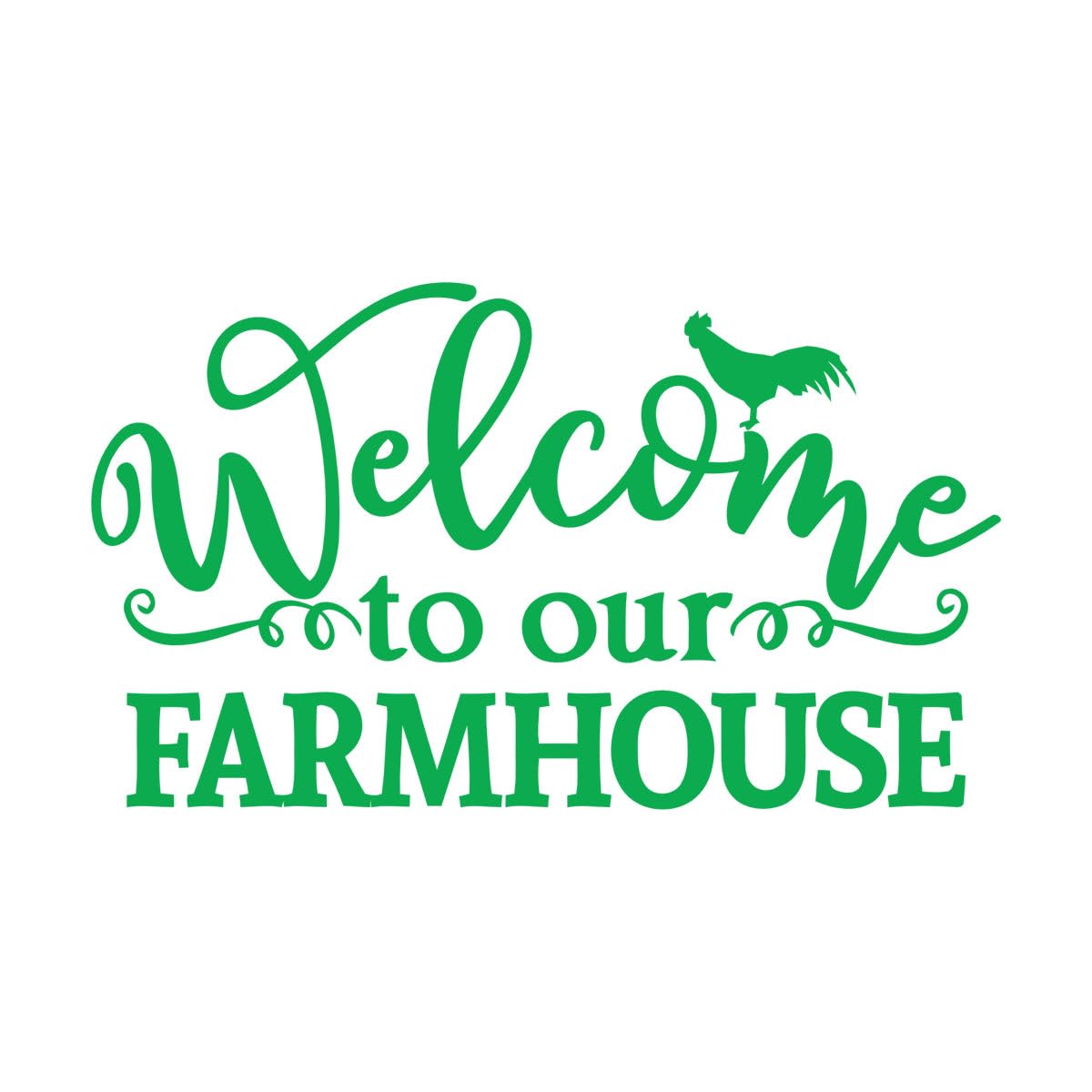 Fine Carving Decals Welcome to Our Farmhouse Farmer Home 72x120.5cm Can Modify and add Information Extra Large Green — image 1
