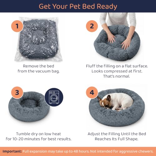 Donut Dog Bed - Premium Comfort for Anxiety Relief - Fluffy & Calming Design with Ultra-Plush Support | Cozy Round Dog Bed with Super Soft Circle Style (Dark Grey, Small) - Image 5