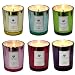 Set of 6 Scented Candles 100% Soy Wax Glass, Home Fragrance Candle Gifts.