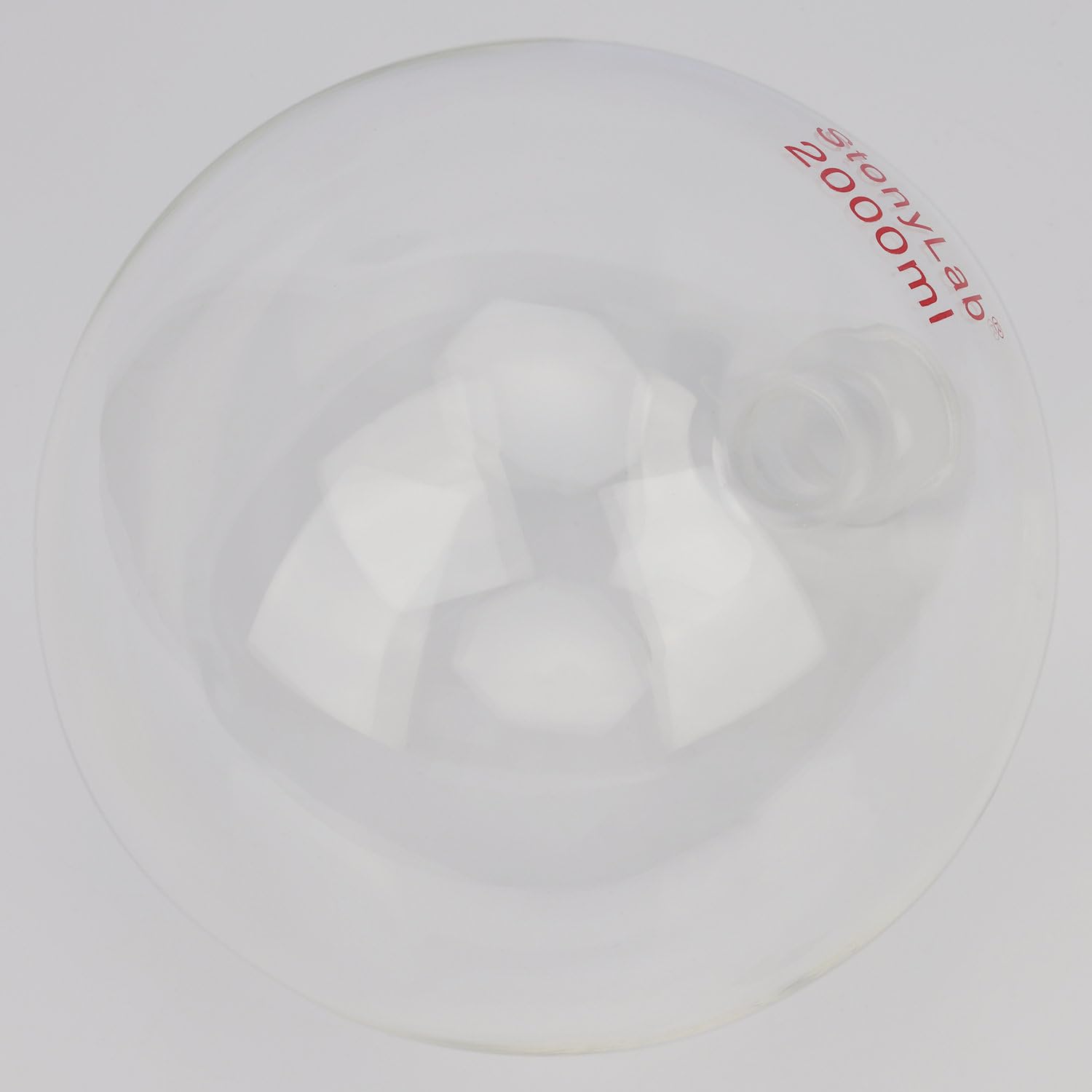 stonylab Joint Sphérique Fond Rond Fiole de Réception, Flacon de Réception d’Évaporateur Rotatif en Verre Borosilicaté avec 35/20 Ground Joint, 2000 ml (2 L)