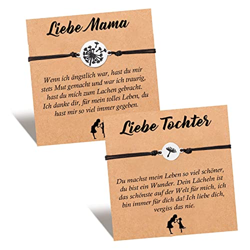POWWA Mutter Tochter Armband Mutter Tochter Geschenk Armbänder für Mama Tochter Geschenk Mädchen Weihnachten Geburtstag Muttertag Cover