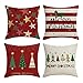 Vanansa świąteczna poszewka na poduszkę, poszewki na poduszki na Boże Narodzenie, dekoracyjne poszewki na poduszki do pokoju w domu, 4 sztuki (45 x 45 cm), czerwone