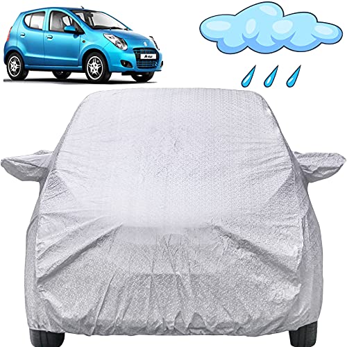 Image of Autofact Waterproof Car Body Cover Compatible with Maruti Astar (2008 to 2014) with Mirror Pockets (Shinning Silver)