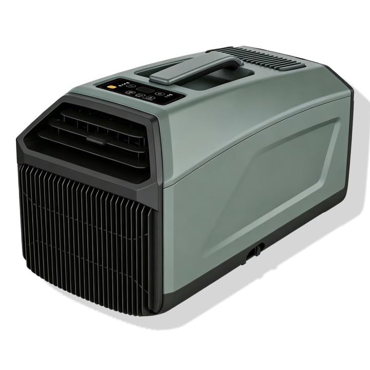 Aire Acondicionado Portátil con Doble Tubo, Aire Móvil 5000 BTU 400W, Compresor Heavy Duty Refrigeración para Tienda Camping, Glamping, Taller, Silencioso