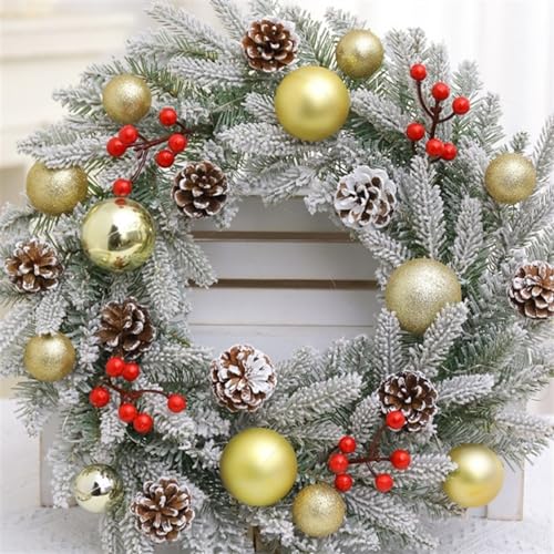 Couronne de Noël extérieure et décoration d'arbre de Noël | 2 Pcs - 3