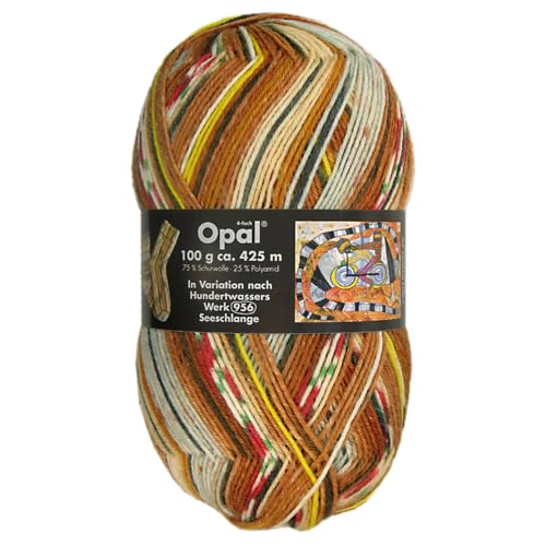 Frida's Wollhaus Opal 100 g Hundertwasser Sockenwolle 4-fach Strümpfe Socken Stricken 24 Farben (1436 | Seeschlange)
