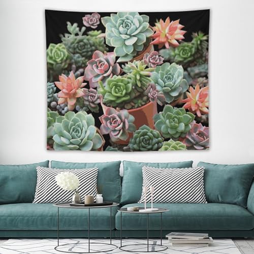 Tapiz para colgar en la pared estampado de suculentas para decoración del hogar de 60x50 3