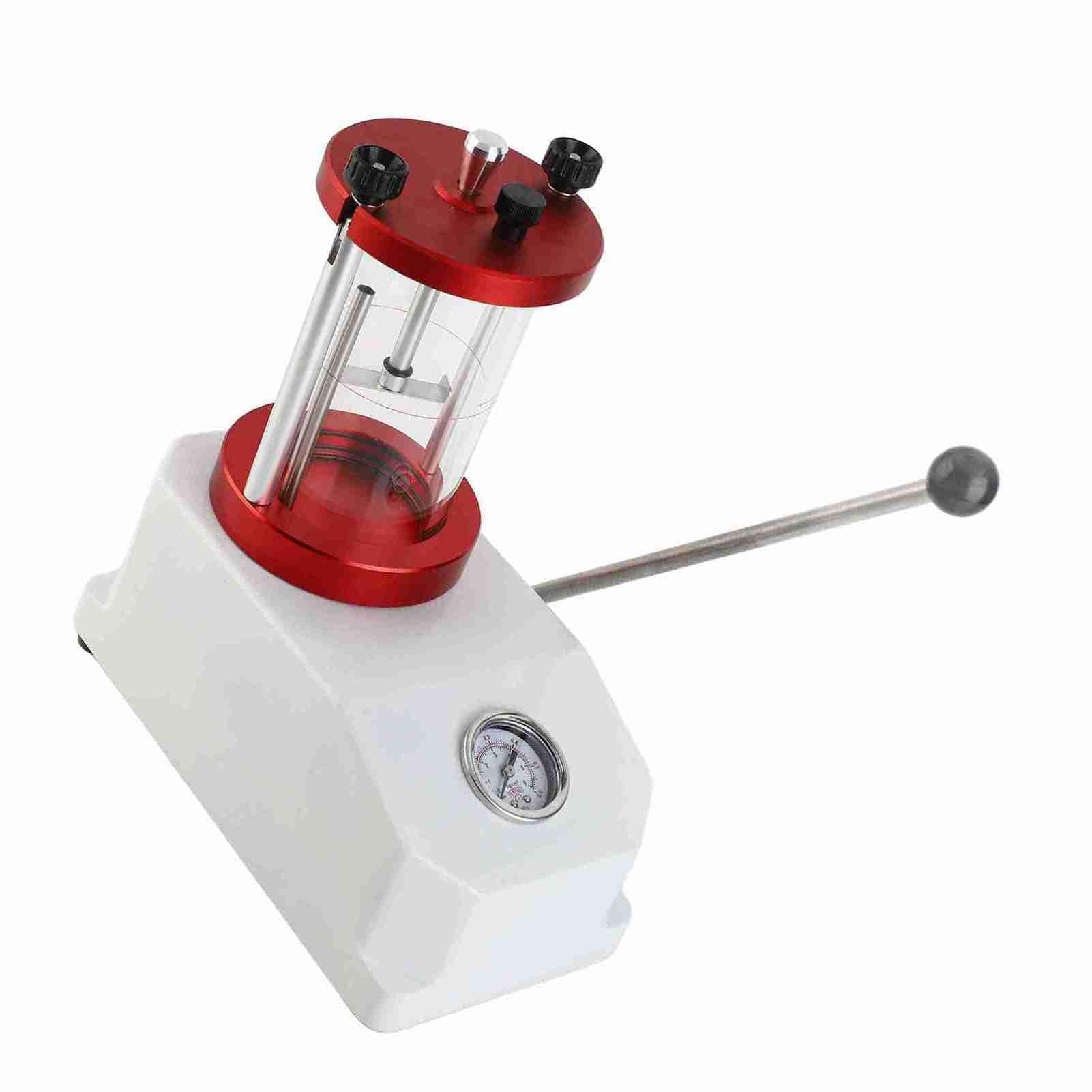 Tester per orologi impermeabile, macchina per test di pressione professionale per doppio orologio, cilindro trasparente per orologiai, materiale in lega, 240 mm, misura orologi 2,