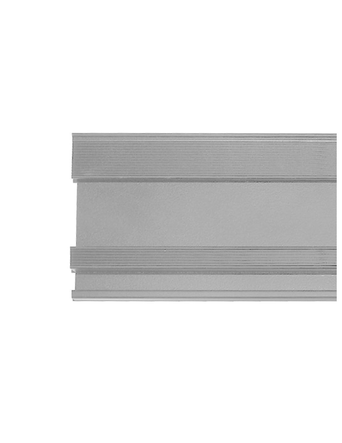 JARDIN202 - Rodapie Aluminio Recto 2m | Seleccione color y medida | 80mm alt. 2m larg. (Gris-Metalizado)