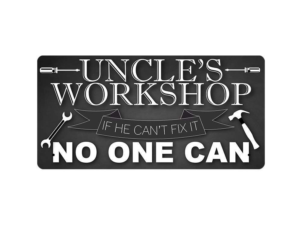 Mcmug White - Uncle's Workshop - Metal Sign, Decorative Sign, 200Mm X 100Mm