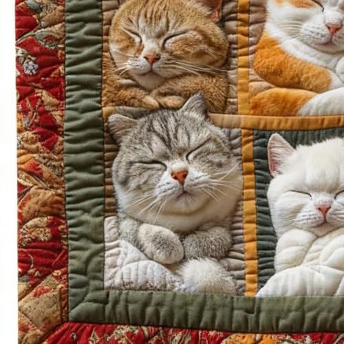 Couverture canapé chat en flanelle douce, cadeau idéal pour lit - 8