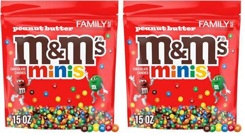 M&M'S Minis Peanut Butter Candy, Family Size, 15 Oz Bulk Resealable Bag (Pack of 2) image 2
