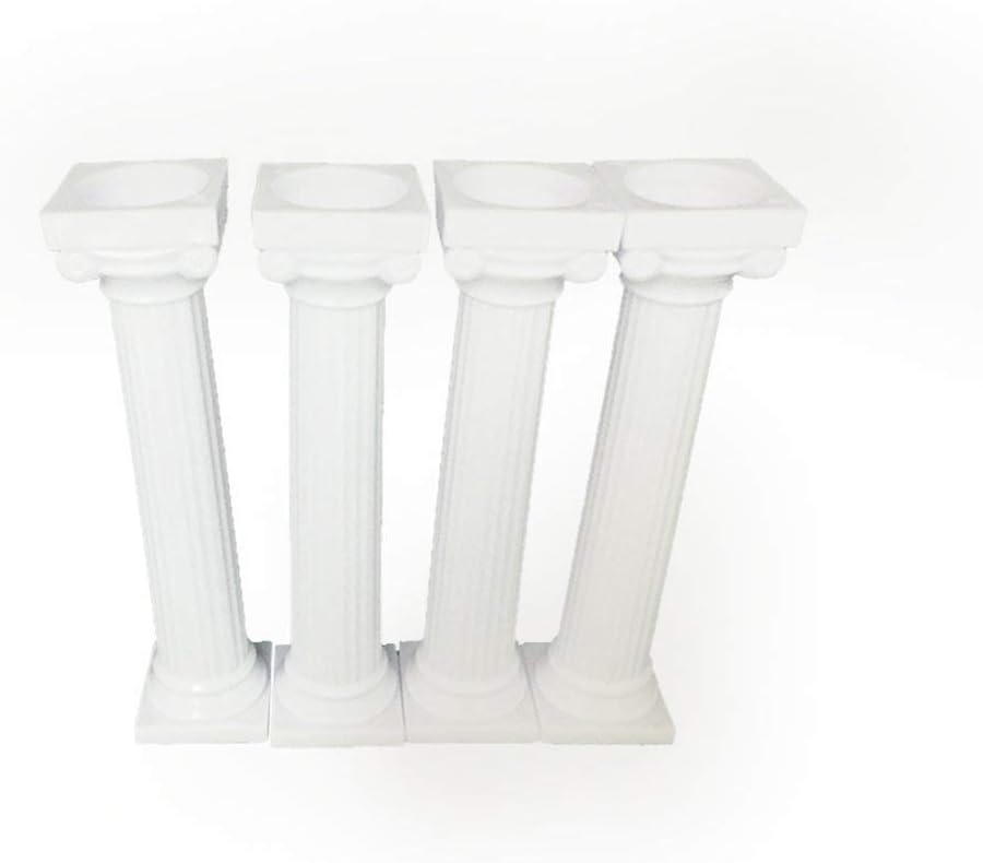 4pcs 12.5cm Multi-layered Cake Roman Column Support Stand Decor Pillars Wedding Cake DIY Cake Decoration Bracket Support Rod - White - M