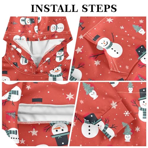 Kids Hoodies Sweaters Christmas Xmas Snowman Hooded Sweatshirts with Big Pockets for Boys Girls B04003443