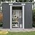 4x8 Metal Storage Shed Outdoor Steel Garden Tool Shed Metal shed with Sliding Door for Backyard, Lawn, Patio Yard, Grey
