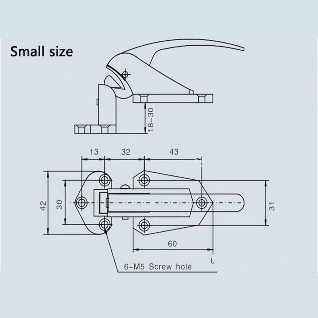 Cold room handle latch,Walk-in Cold Storage Door Lock, Pressing Door Door Handle Industrial Lock Zinc Alloy Oven Stove Door Handle Drying Box Handle Hot Handle (Size : L) ( Color : Onecolor , Size : S