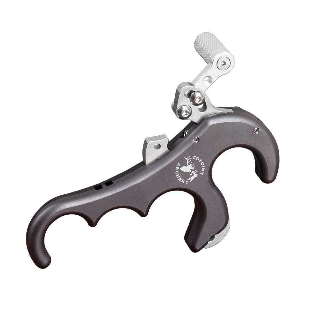 TOPOINT ARCHERY TP425 Bow Release 4 Finger Release Aluminum Release Aid 7colors Options Automatic Archery Caliper Release Compound Bow Hunting Archery Hunting Shooting Accessories (Smoke, TP425)