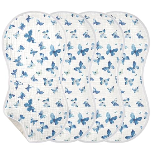 Crushed Butterflies Cotton Baby Muslin Burp Cloths Soft Touch wash rag for Unisex Babies Set of 2, 22x11in3