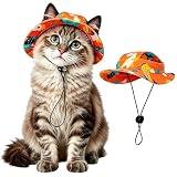 Cat Hats for Cats Only, Cat Sun Hat Sphynx Hat with Ear Hole Kitten Headwear Sun Sombrero Caps Summer Cat Cowboy Hats, Pet Chihuahua Sunscreen Baseball Outdoor Cap,Dinosaur