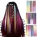 20pcs Colored Party Clip in Hair Extensions for Kids 18'' Ombre Synthetic Colorful Straight Clip on Hair Pieces(Mixed Colors)