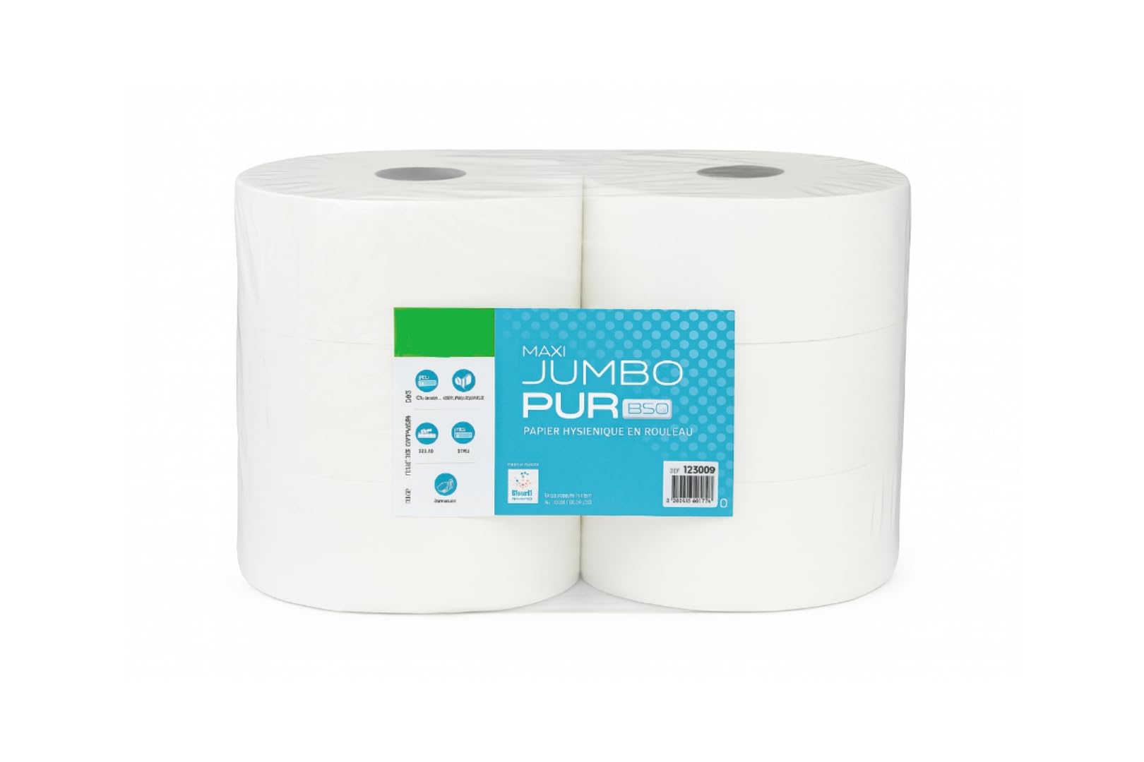 Juego de 6 rollos de papel higiénico Maxi Jumbo en relieve – 2 pliegues PH 350 m – Gran formato compacto – Compatible con dispensadores de WC Jumbo – Uso Comunidad, CHR, Escuelas, Sanitarias