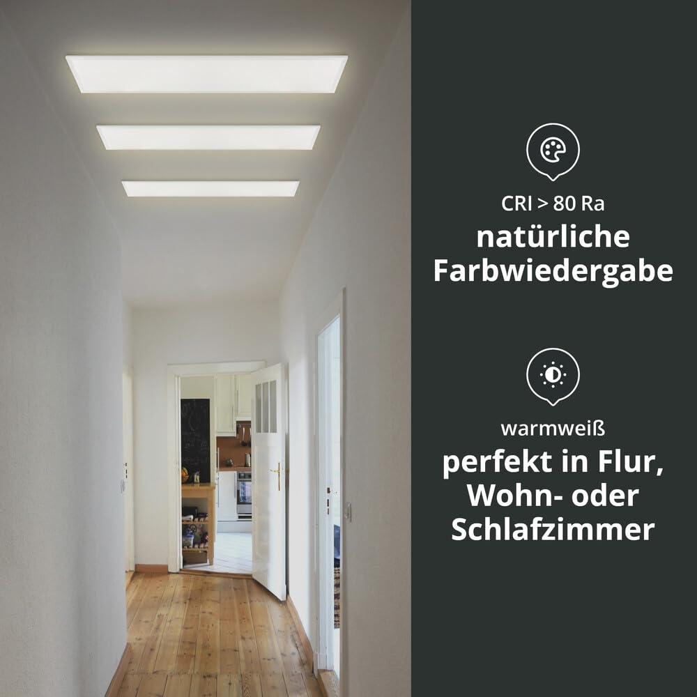 Aufbau Deckenleuchte 120x30cm 28W 3000K warmweiß 4760lm 170 Lumen/Watt flimmerfrei blendfrei UGR<19 LED-Panel mit Aufbaurahmen 1200x300x43mm
