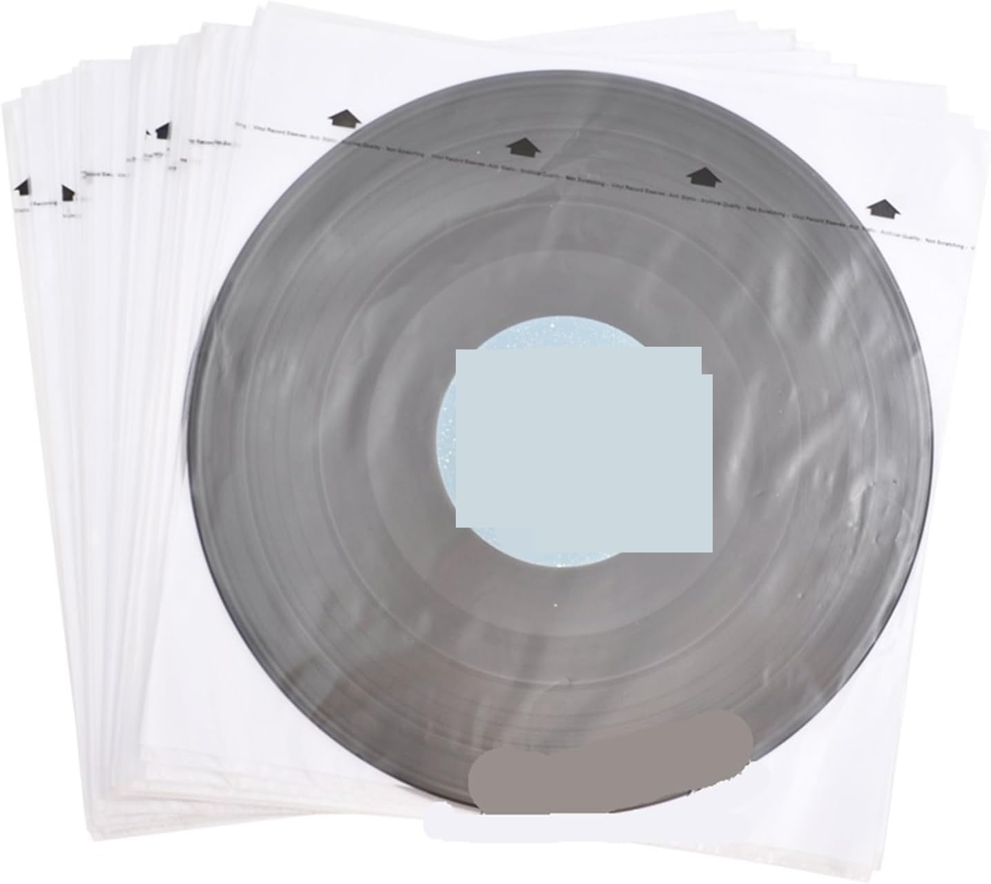 Buste interne in vinile, Buste Interne for Dischi In Vinile LP Confezione Da 20 Carta Di Riso HDPE 3,5 Mil for 12 Pollici Trasparente(Transparent No words)