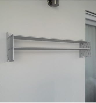 Depolife Çamaşır Balkon Kurutma Askısı Akordiyon Elbise Kurutmalık 85cm-9 Çubuk Alüminyum Duvar Montajlı