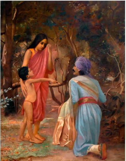 Image of Tallenge Shakuntala - by Raja Ravi Varma - Medium Canvas - Framed (19 x 24 inches)