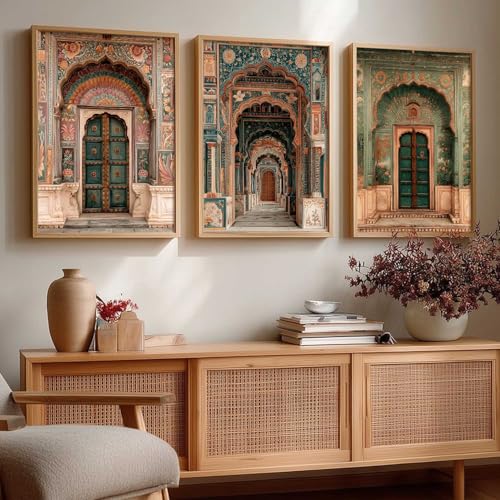 Image of kotart Traditional Indian Wall Art Painting for Living Room | Paintings Frame For Home Decoration | Framed Wall Painting for Home Room Bedroom Office Wall Decor Set of 3 (10X13 inch)