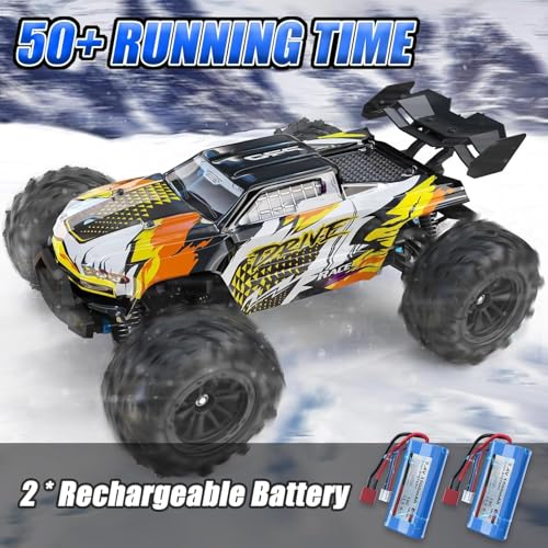 Image of Samtop 4WD Off-Road RC Car with Brushless Motor, 2.4Ghz Remote Control Monster Truck, LED Lights, Rechargeable Battery, Racing Buggy for Kids, Boys & Adults