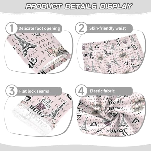 Girls Leggings Cute Puppies Paris Coffee Cup Toddler Girls Clothes Leggings for Girls Toddler Girls Leggings 3-4T3