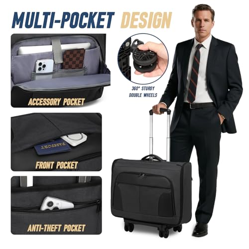 Rolling Garment Bag, Large Carry On Garment Bag With Wheels, Men Women Suit Carry On Garment Bag for Travel Business3