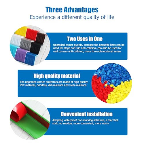 Image of Wall Corner Protectors 4 Pack,1.57x1.57x23.62x0.12 inch PVC Double Side Proof Corner Guards for Sharp Edges, Self-Adhesive Corner Protectors for Home, Kindergarten,Thickness-3mm(0.12 in)