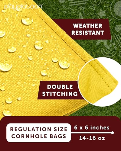 Image of Play Platoon Cornhole Bags Weather Resistant- Set of 8 Regulation Bean Bags for Tossing- Official Professional Size & Weight Corn Hole Bags Two Color All Weather Cornhole Beans Bag Set with Tote Bag