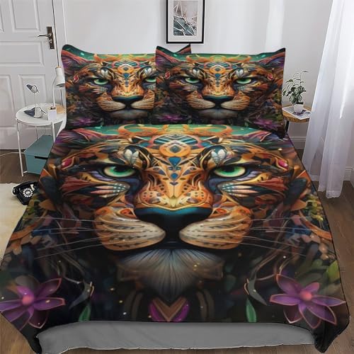 Ensemble housse de couette léopard ultra doux en microfibre premium 220x240 cm