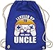 Shirtracer Bruder und Onkel Geschenk - Leveled Up to Uncle Est 2022 Retro Controller Weiß - Unisize - Royalblau - Onkel - WM110 - Turnbeutel und Stoffbeutel aus Baumwolle