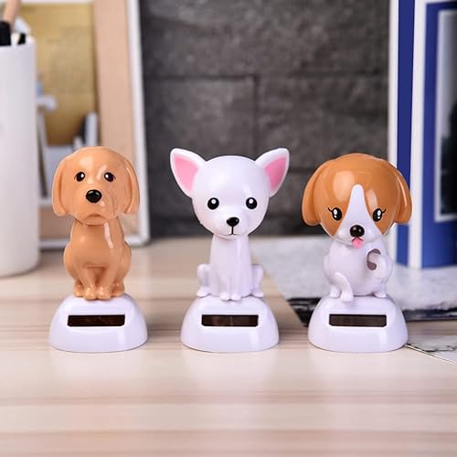 Miniatura 6 de Adorno solar de muñeca de cachorro, adorno de baile solar, estatuas de decoración para automóvil, hogar, oficina, decoración interior de vehículo