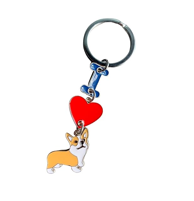 Llavero con colgante de perro con texto en inglés "I Love Dog"