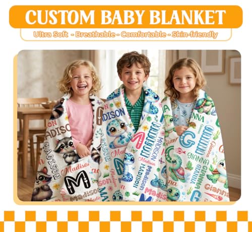 Image of Custom Snake Blanket for Boys Girls,Ultra Soft Personalized Gifts Baby Blanket,Customized Throw for Toddlers Newborn Stroller Crib,30 inchx40 inch