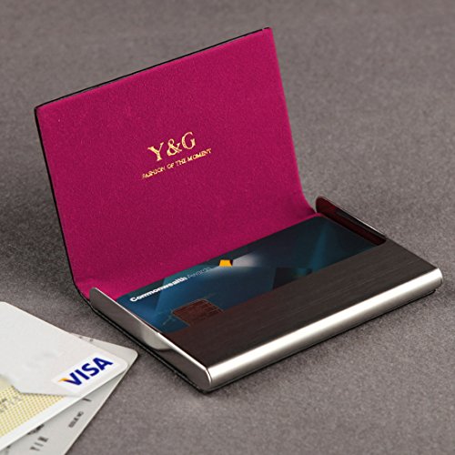 CC1004 Hot Pink Business Relationships Series Dress Men Comfort Boss Leather Card Holder Black3