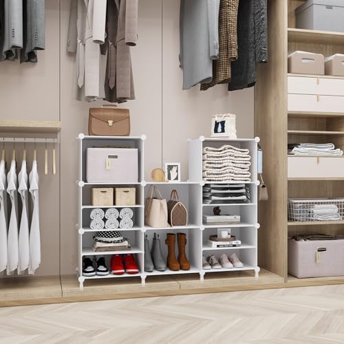 Awtatos Closet Organizer 8 Cube Storage Shelves Portable Closet Clothes Organizers And Storage Stackable Cubby Shelving For Closet Bedroom Living Room Office White thumb #3
