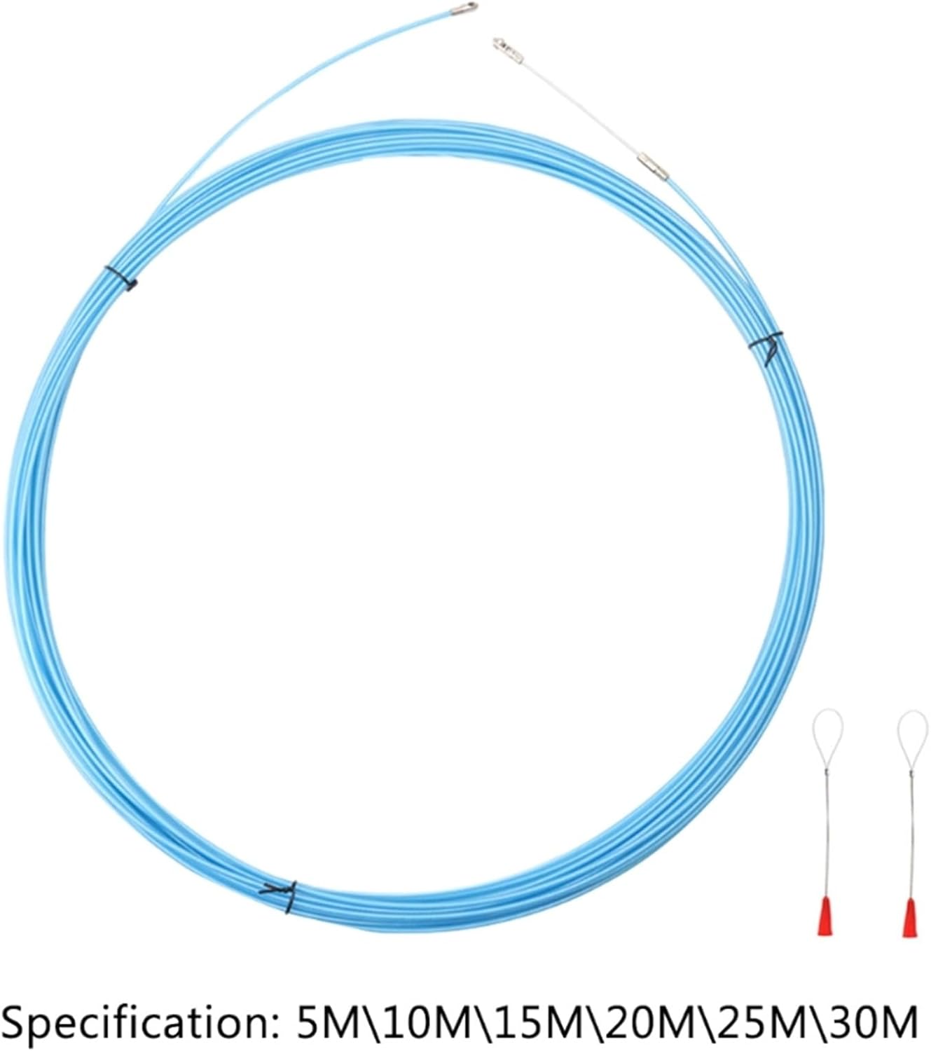 Trunking Solid Cable Wire Puller Device, Construction Electrician Tools, Electrical Wire Fish Tape, 5/10/15/20/25/30m Cable Puller Connector Loom (Color : Sky Blue, Size : 5m)
