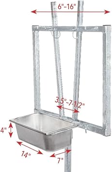 Premier 1 Galvanized Steel Horned Milking Stand 20W x 48L | Locking headpiece secures goats for milking. Removable feed tray. Galvanized steel, rust resistant.