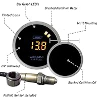 Vista 4 de Prosport - Kit de medidor de relación de combustible de aire de banda ancha con pantalla digital ámbar de 2.047 in 2-1/16 Sensor Bosch LSU 4.9 O2