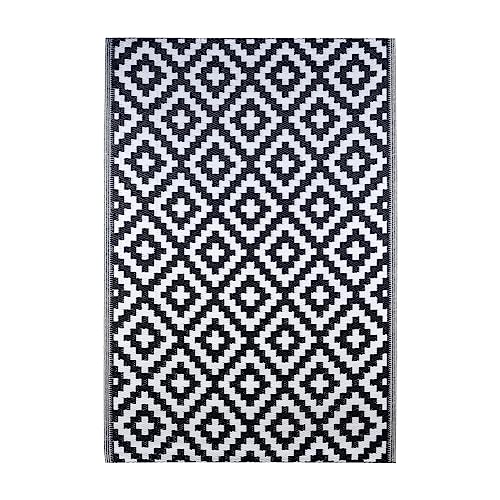 Marrakech Charo - Alfombra para exteriores, 120 x 180 cm, resistente a la intemperie, moderna, para terraza, balcón o jardín, decoración bohemia