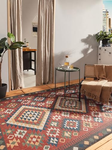 benuta Nest Teppich Mirena - Kunstfaser - Outdoor geeignet - Rechteckig - Pflegeleicht für Wohnzimmer Schlafzimmer Flur Terrasse Balkon, Rot, 80x150 cm benuta Nest Teppich Mirena - Kunstfaser - Outdoor geeignet - Rechteckig - Pflegeleicht für Wohnzimmer Schlafzimmer Flur Terrasse Balkon, Rot, 80x150 cm